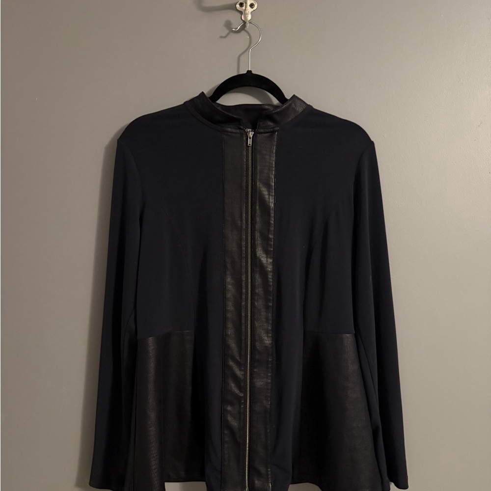 Colleen Lopez Black and Leather Women's Blazer